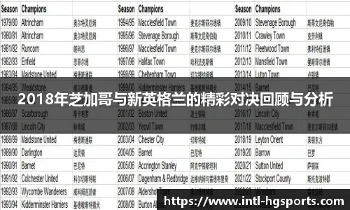 2018年芝加哥与新英格兰的精彩对决回顾与分析
